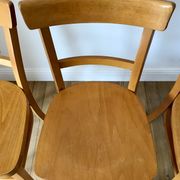 set of 4 Thonet bistro chairs in curved wood honey Mid-Century 50s