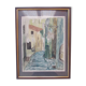 Aquarelle montée de l'eglise à st paul de vence (alpes maritimes 06) signed pierre dumont 1975, frame