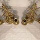 Pair of piano candlesticks in golden bronze 19th century