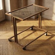 Czechoslovak vintage serving trolley on wheels, mid-century bar cart, 1970s