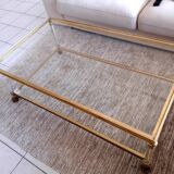 Table basse laiton et verre