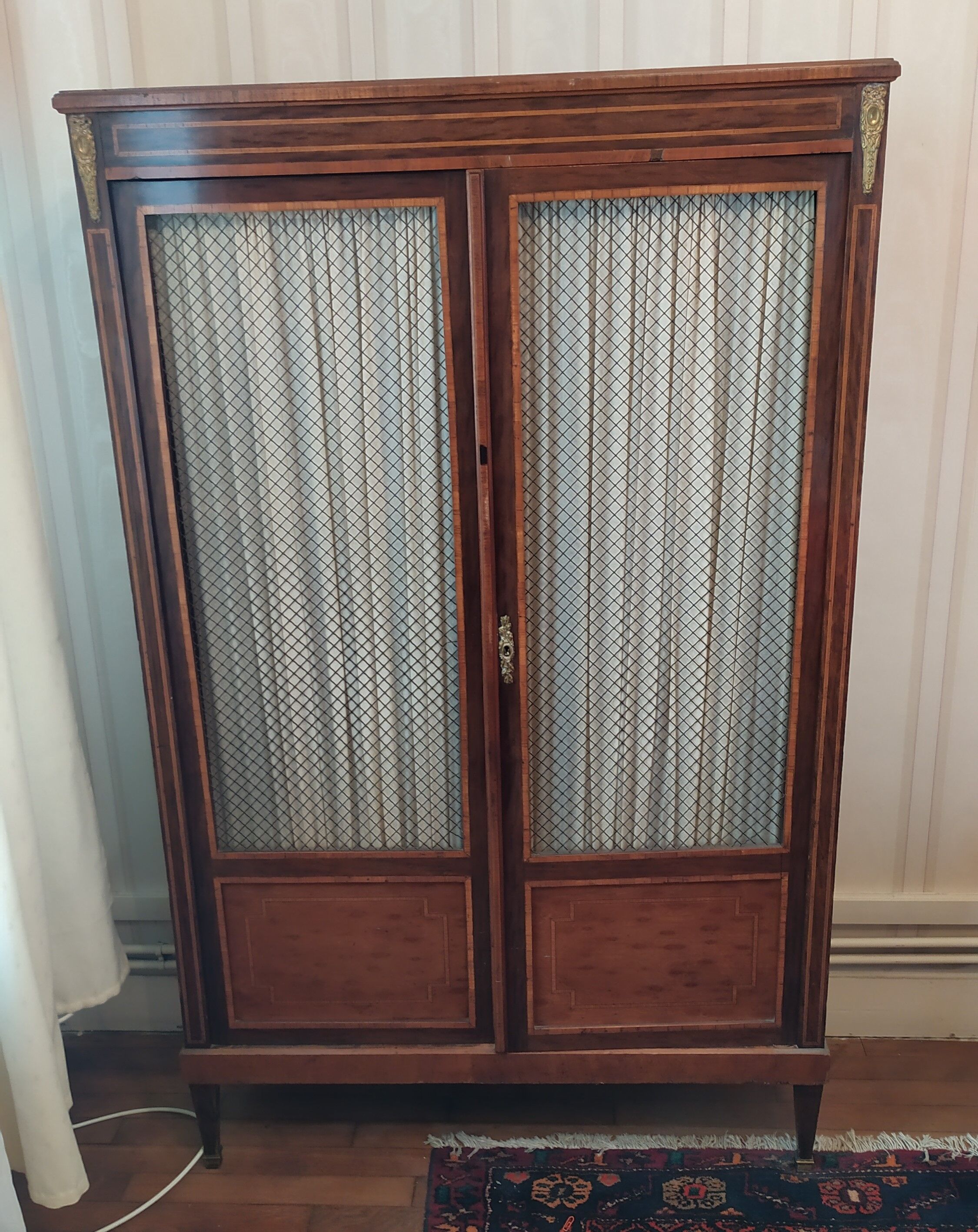 Library louis 15, old, door with fence