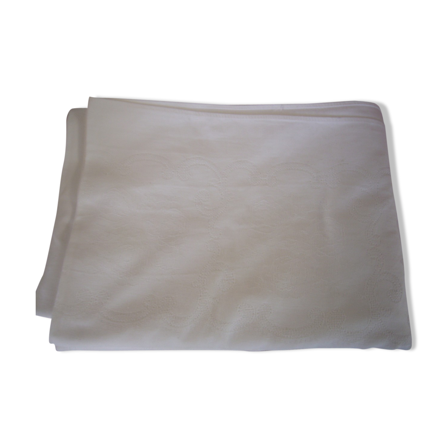 White damask cotton table 120 x 270cm