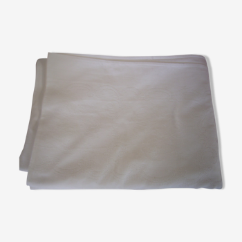 Nappe coton damassé blanc 120 x 270cm