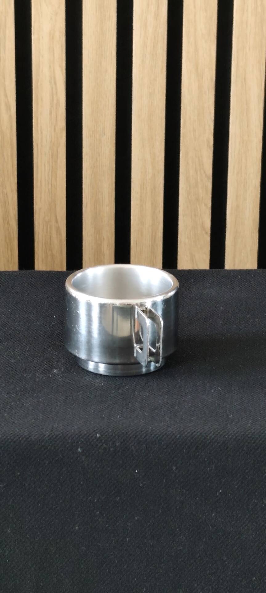 Set of 2 stainless steel espresso cups by Casalinghi.