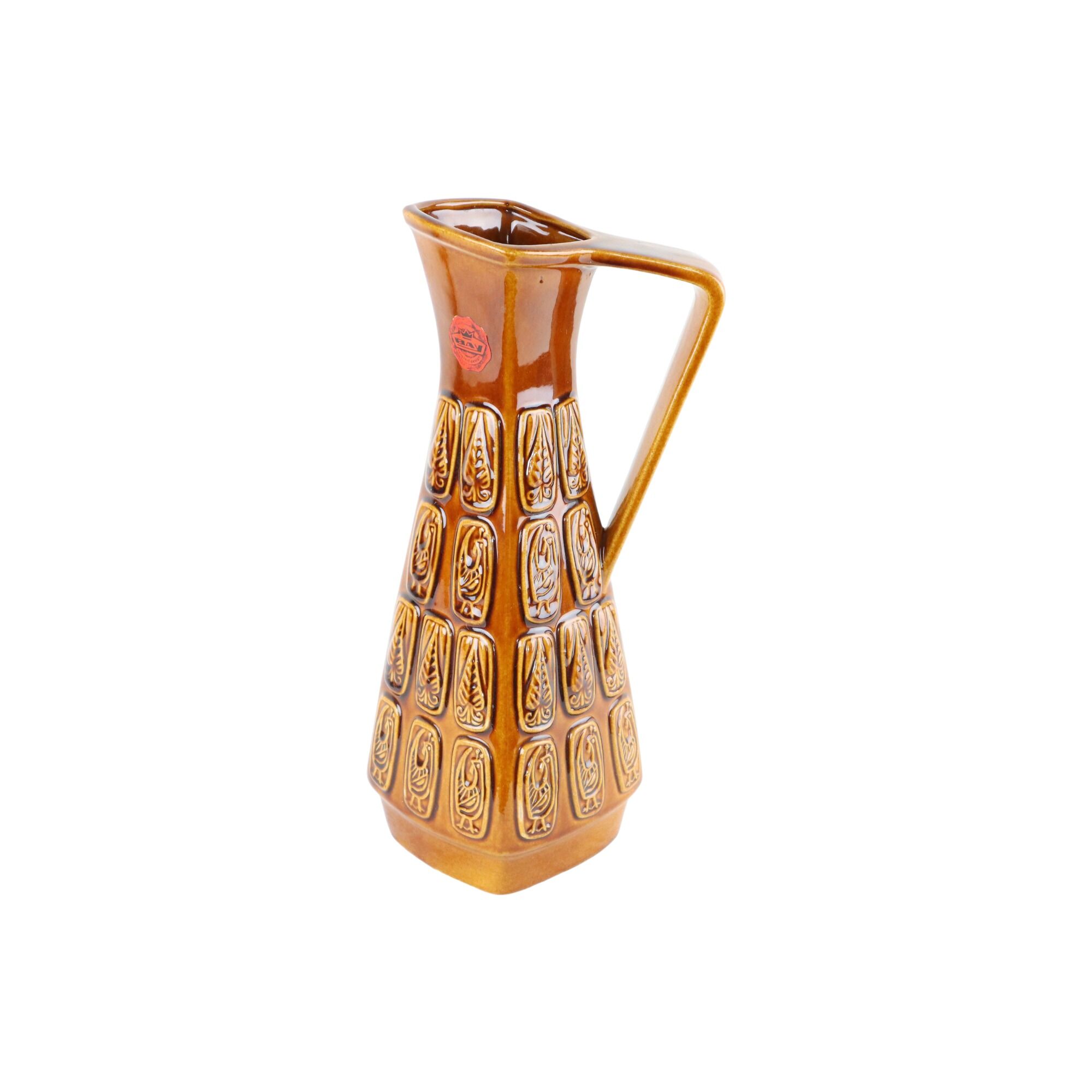 Vintage Vase West Germany Geometric Design Bay Bas Relief 251-35