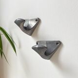 Vintage cast aluminum wall hooks