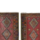 Vintage Turkish rug from Oushak, hand woven55x106 58x103 cm