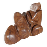 Sculpture en marbre artisanale de forme organique vintage