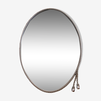 Large antique silver metal mirror 68x46cm