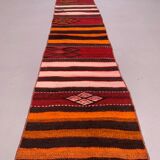 Old Turkish narrow Kilim Runner 362x45 cm shabby chic, vintage kelim