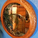 Wicker wall mirror 1960s