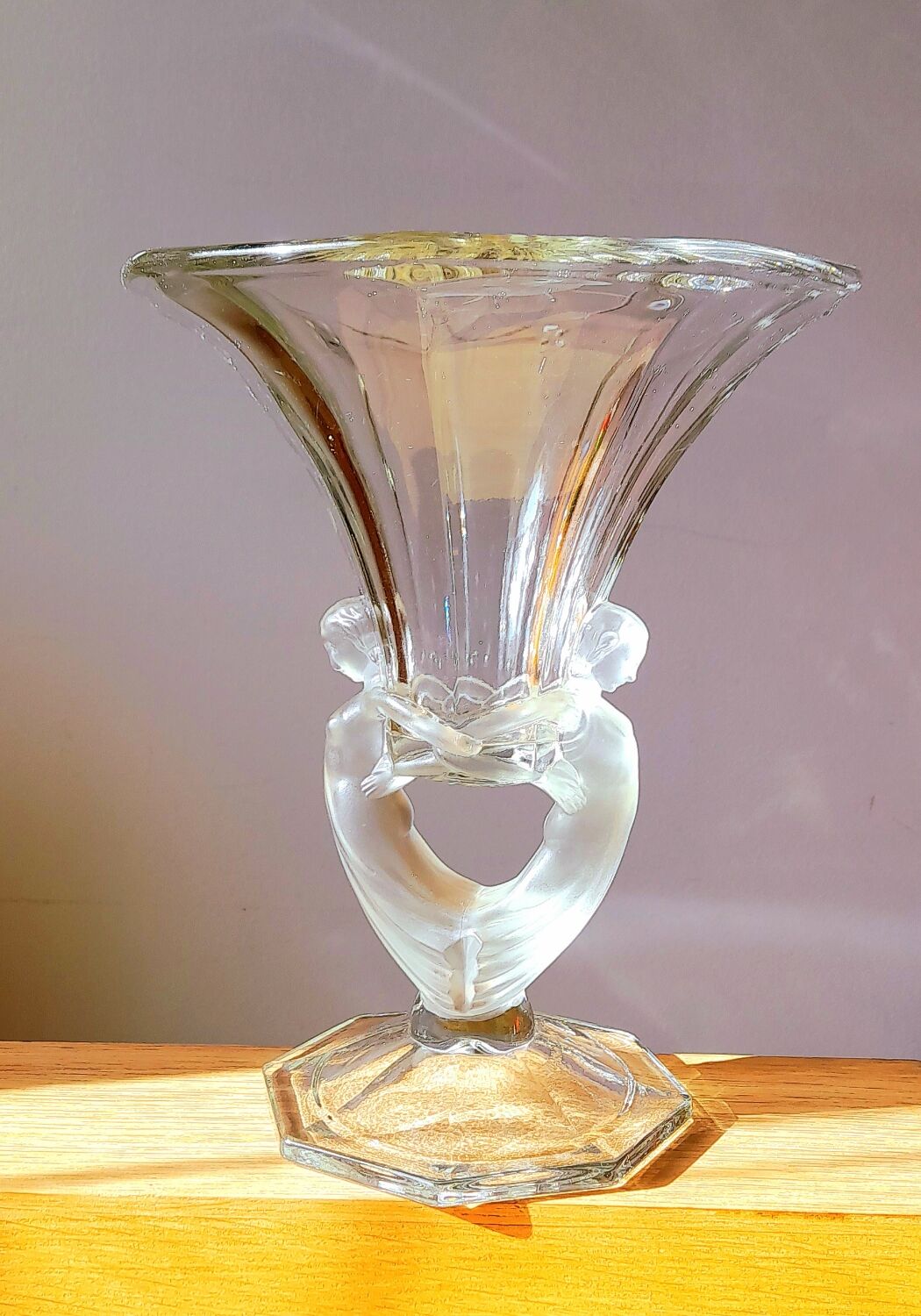 Art Deco pressed glass vase