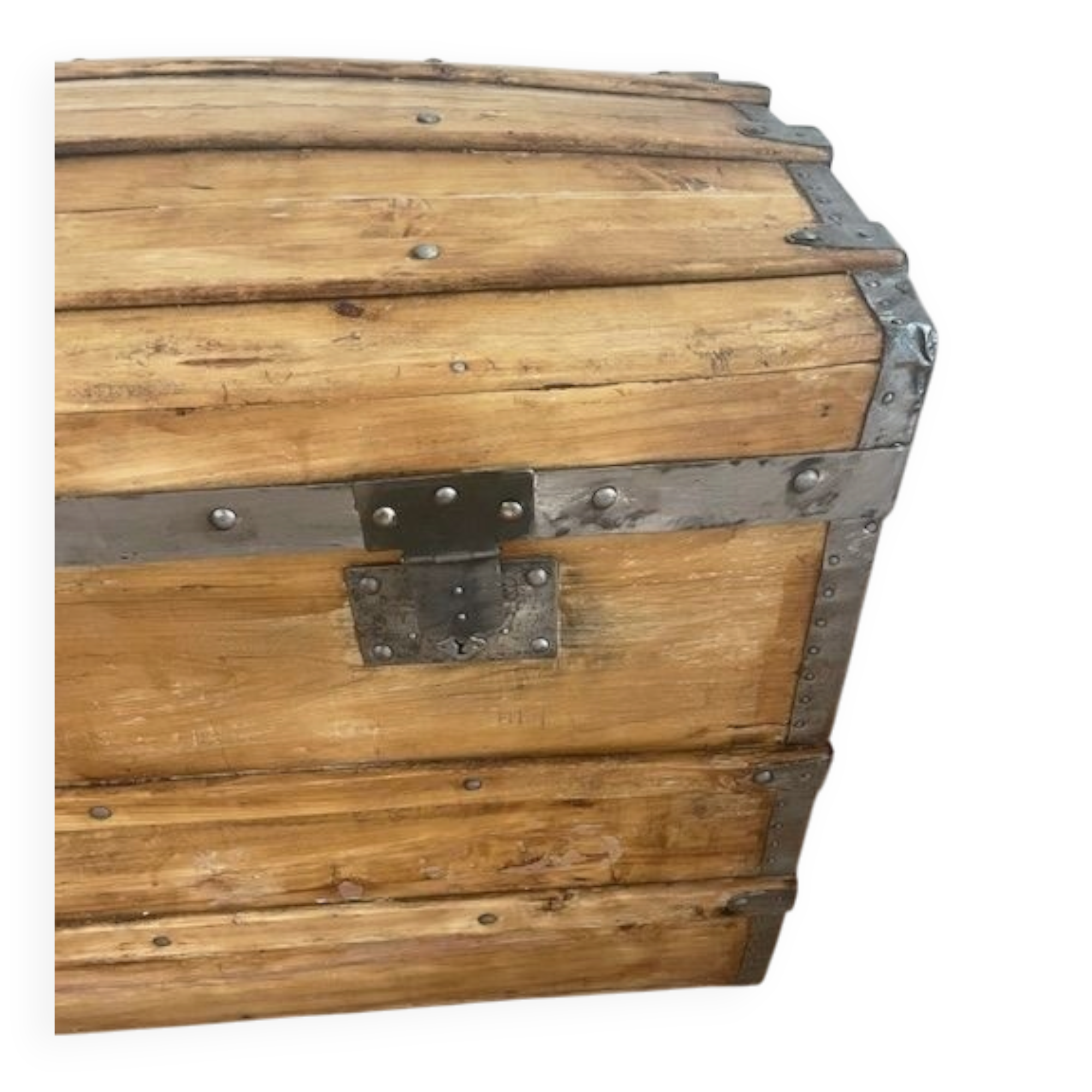 Vintage wooden toy chest trunk