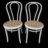 1920s caned bistro chairs