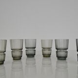 Art deco Glass Carafe with six glasses,Bohemia,1930's.