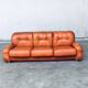 Mid-Century Modern Italian Leather 3 Seat Sofa, 1970s