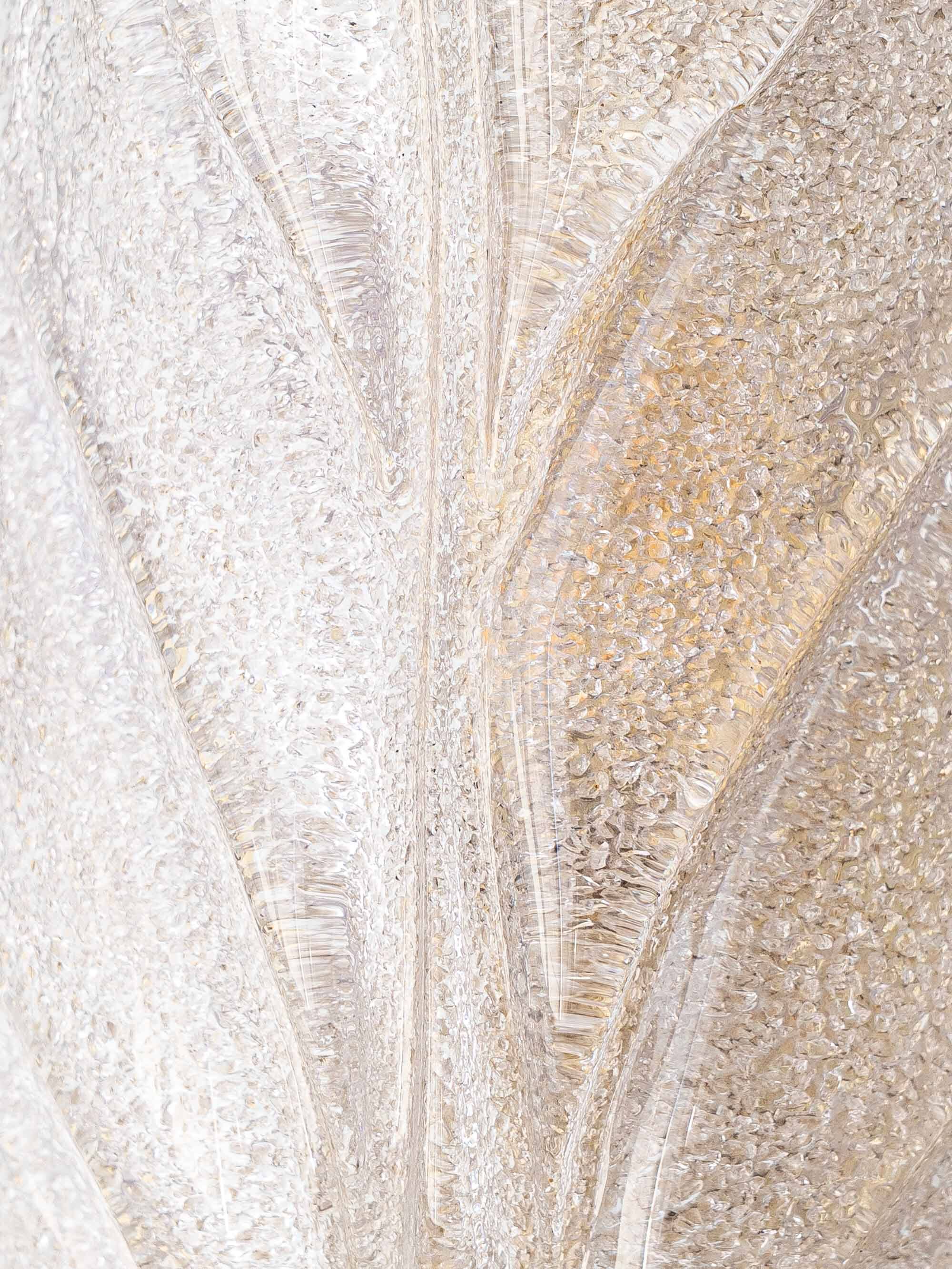 Murano Graniglia Glass Double-Leaf Brass Wall Sconce, Italy, 1960s