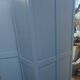 beautiful Parisian wardrobe 2 doors light gray 1920/40 + key