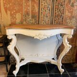 Console beige de style avec plateau bois