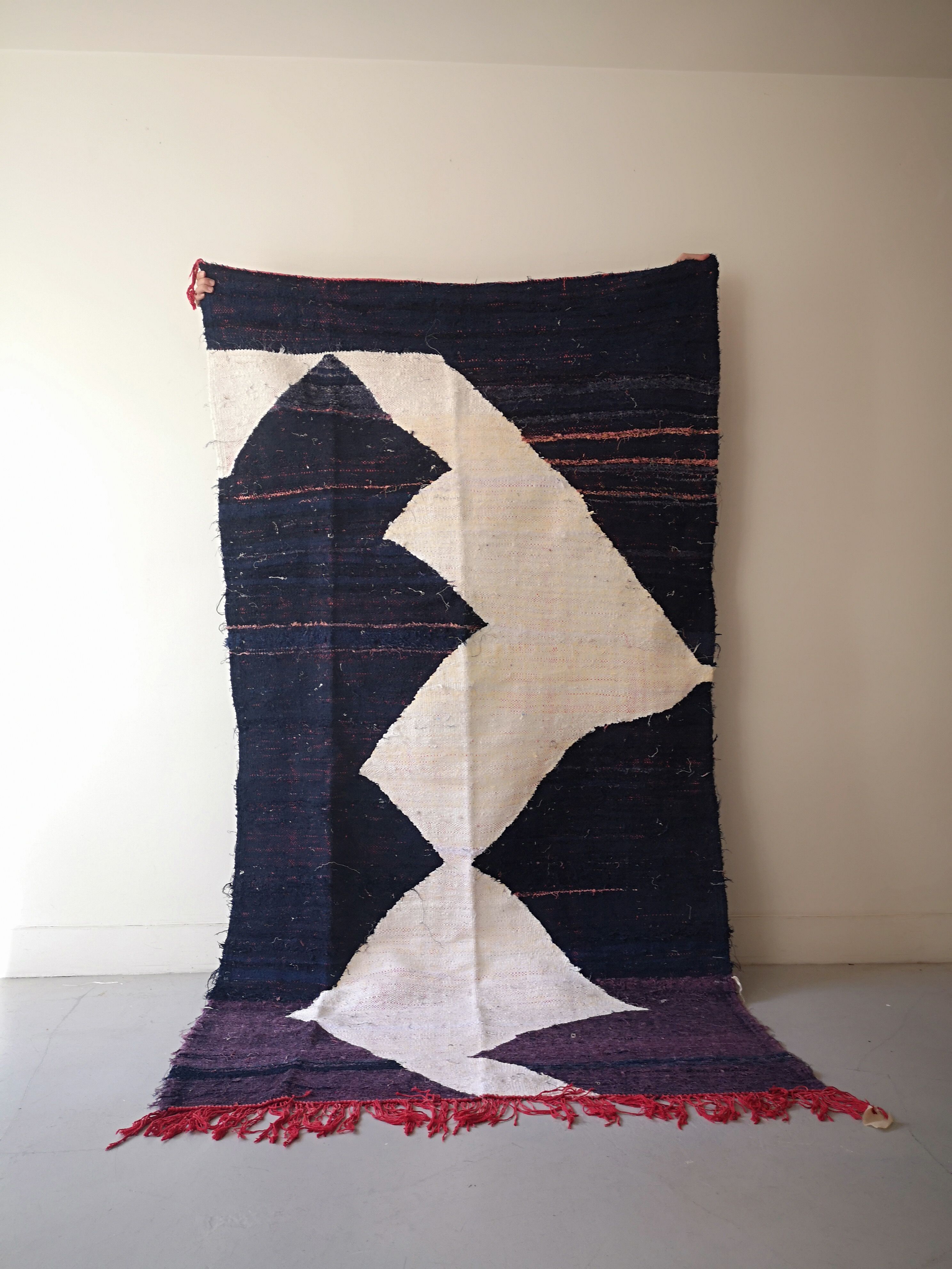 Tapis boucherouite berbère tissé main