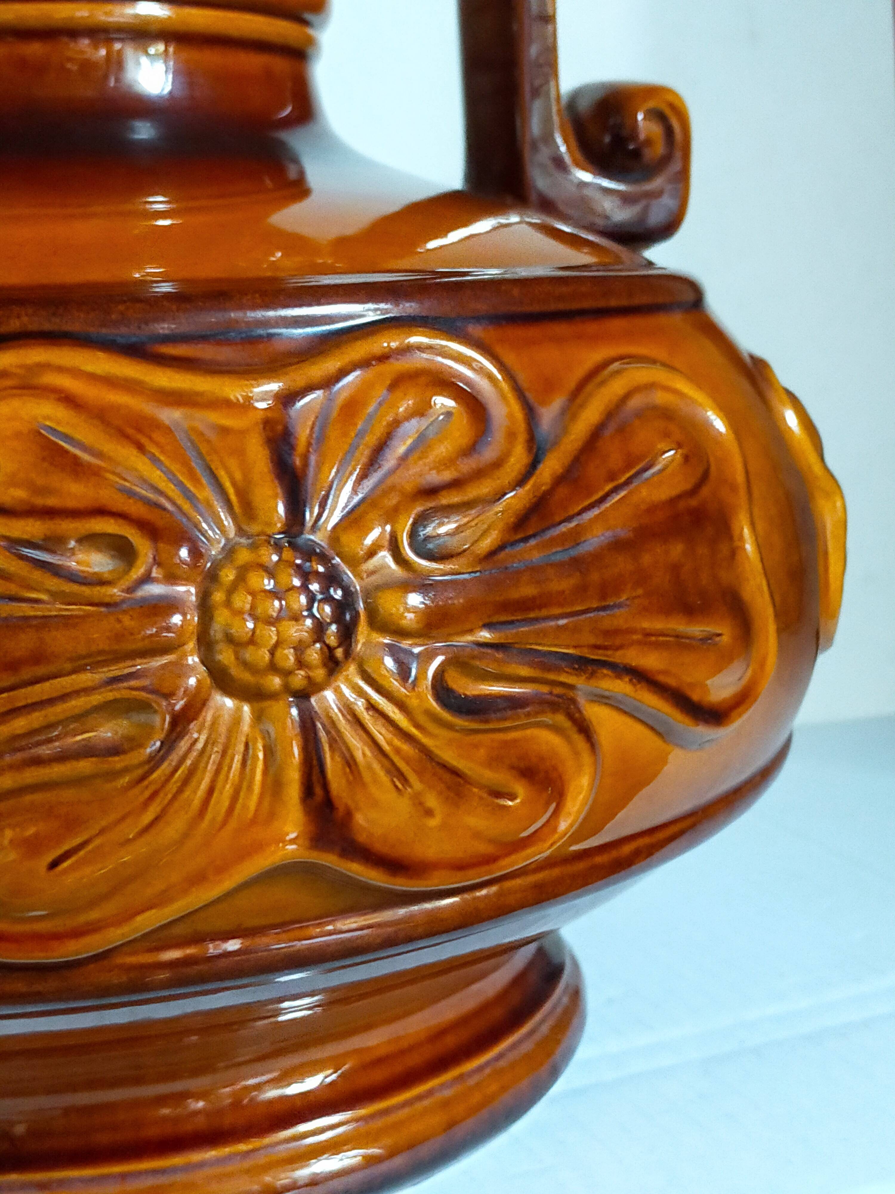 West germany ceramic floor lamp 70s