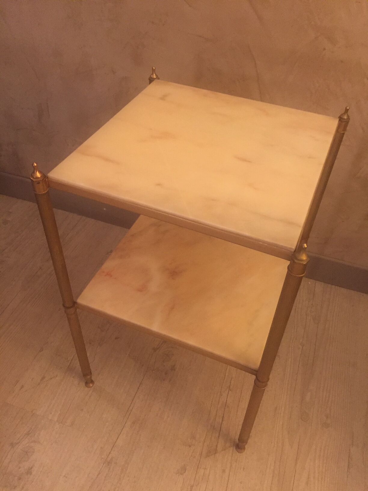 Marble and brass side table