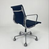 Blue fabric office chair, ICF - Charles Eames, Ray Eames - EA108 aluminum group