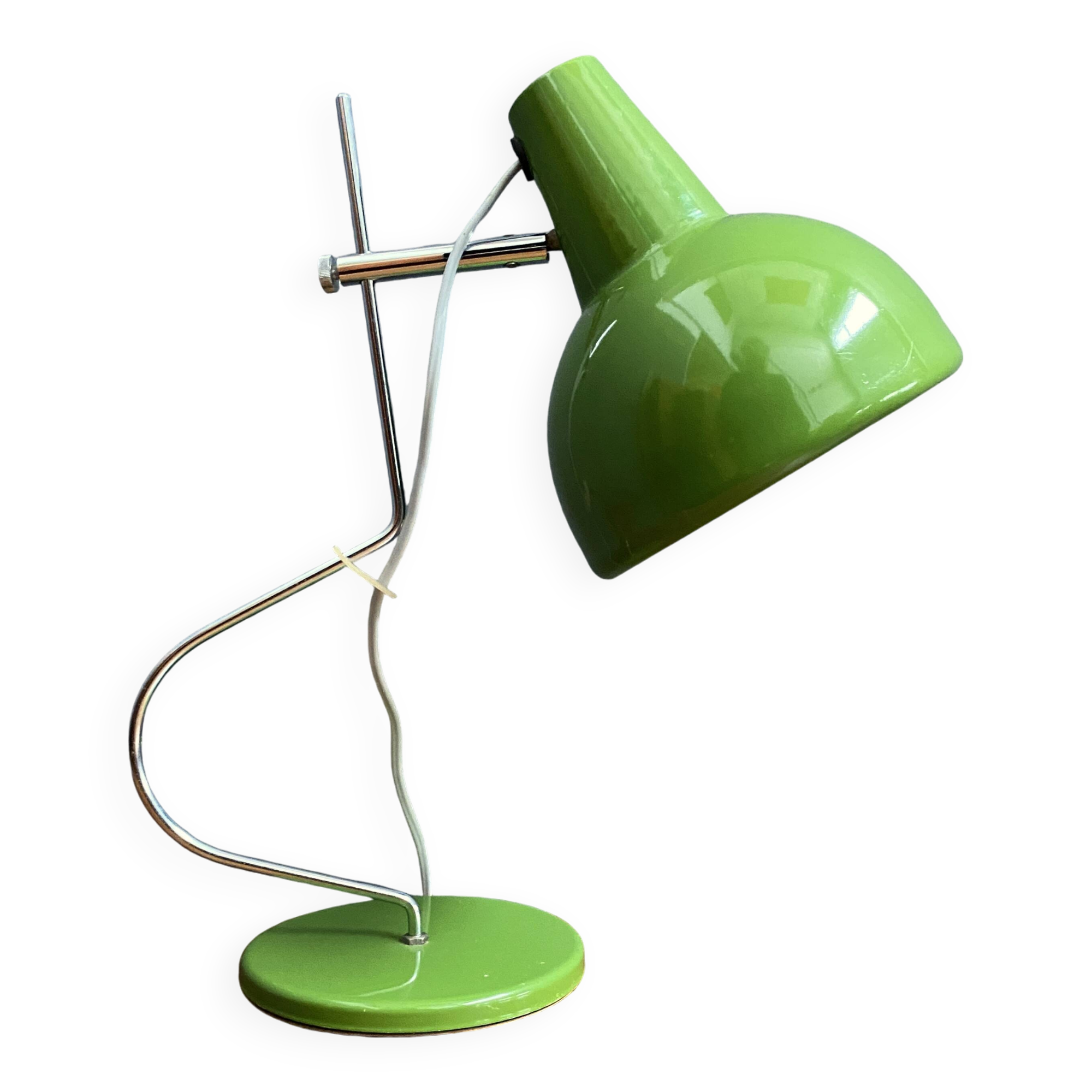 Green metal table lamp by Josef Hurka for Lidokov 1960s