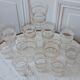 Set of 15 water glasses / granite cups with vintage border 50s