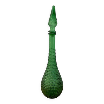 Carafe verte Empoli - Verre pointes diamant - Années 60
