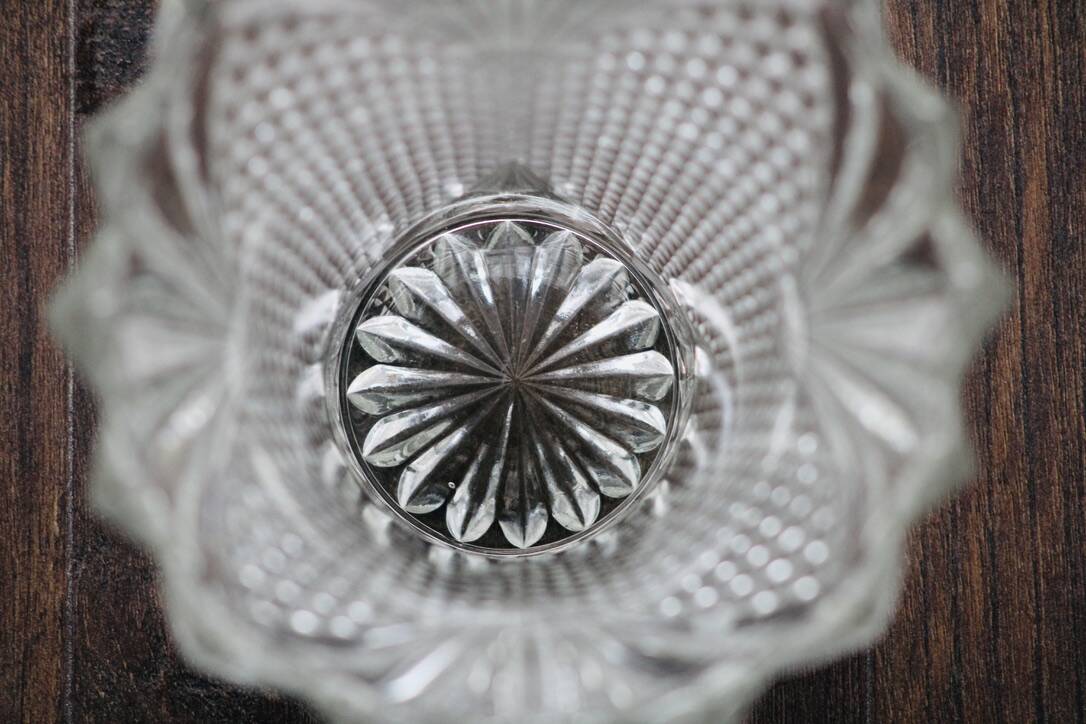 Crystal vase size - Diamond point pattern