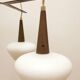 Scandinavian metal and opaline glass pendant lamp, 1950
