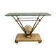 Travertine console from Fournier Paris over glass