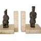 Pair of vintage travertine bookends