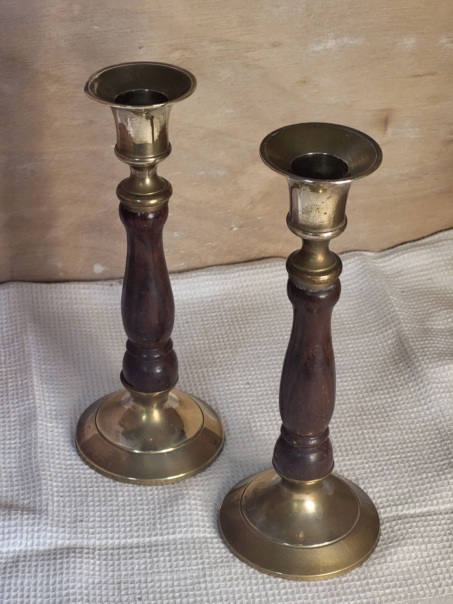 Wooden metal candle holders