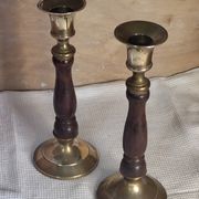 Wooden metal candle holders