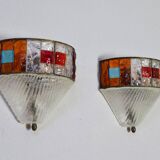 Set of Two Mid-Century Italian Modern Longobard Poliarte Sconces
