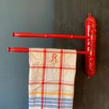 Antique wooden wall towel holder turned nineteenth