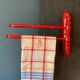 Antique wooden wall towel holder turned nineteenth