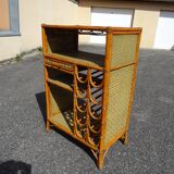 Vintage rattan bar cabinet from the 60s/70s