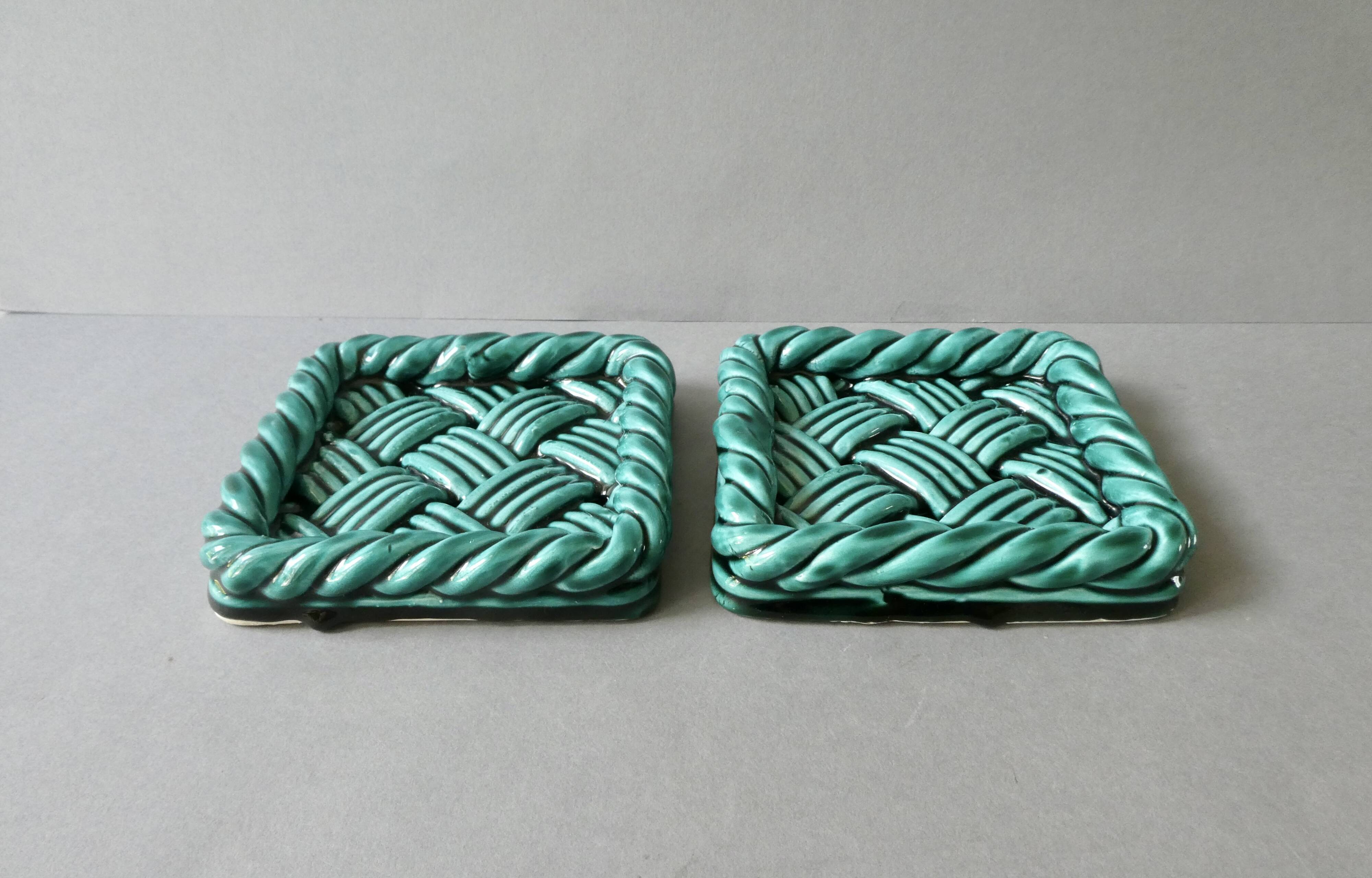 2 slip coasters, 1960s