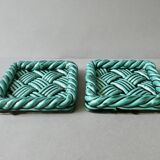 2 slip coasters, 1960s