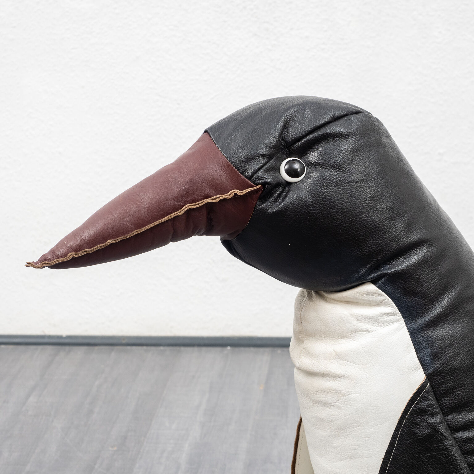 Leather decoration object, 70s, penguin