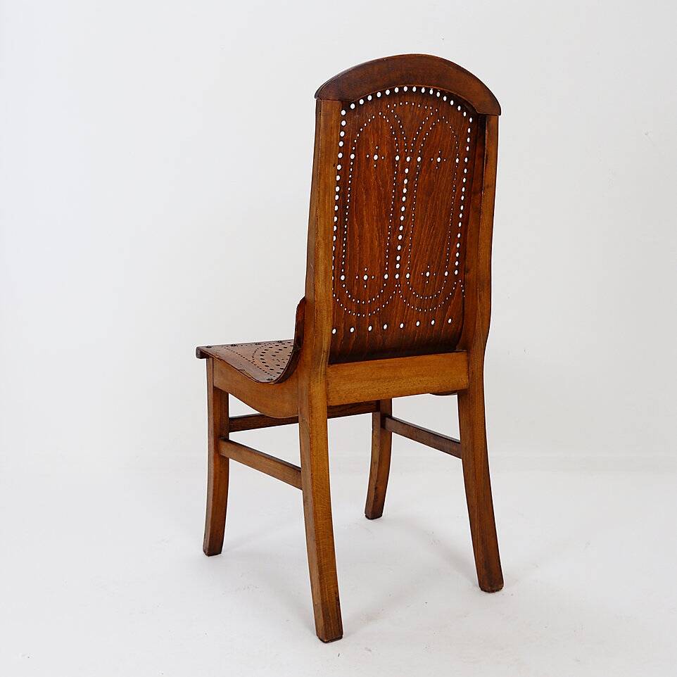 Church Chairs with perforated plywood, 1920s
