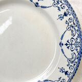 6 flat plates Terre de Fer blue red mismatched