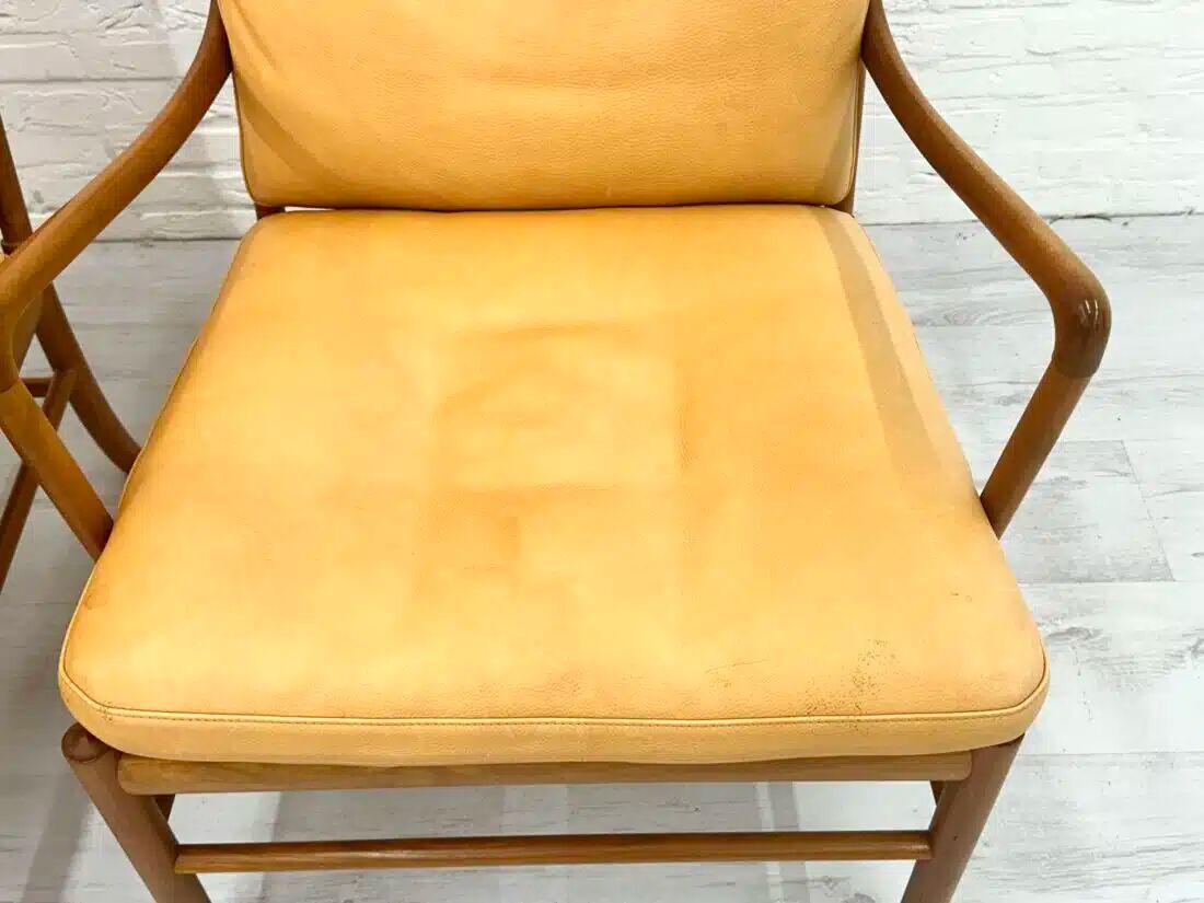 Set of 2 vintage Ole Wanscher chairs | Colonial chair | Leather