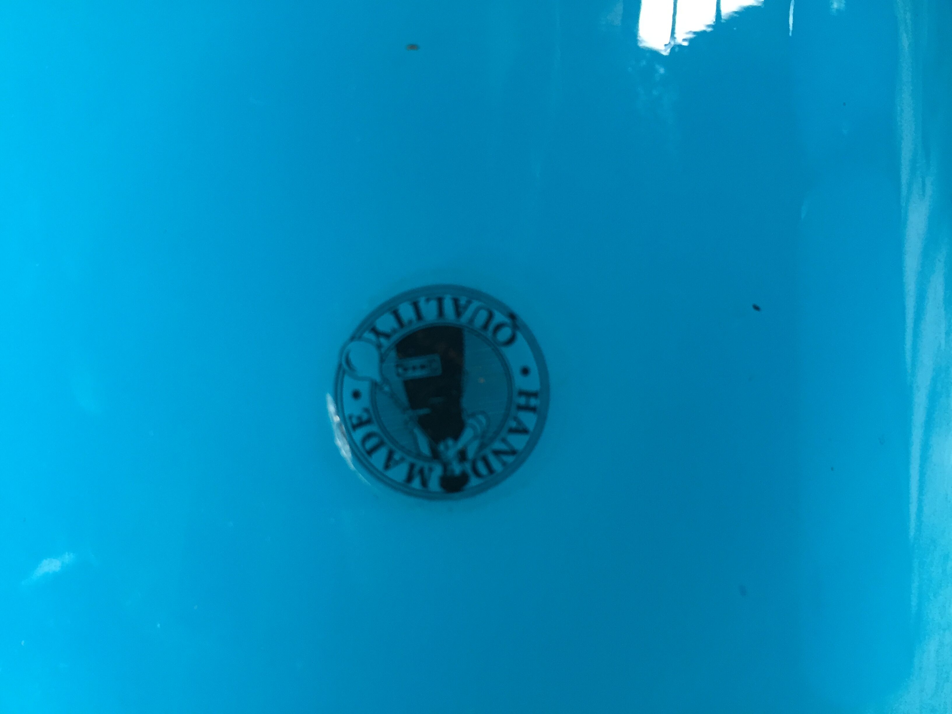 Two handmade IKEA 1980 blue glass candy lamps