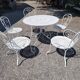 Salon de jardin ancien en fer forgé 3 fauteuils + 2 chaises