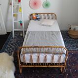 Rattan bed & vintage bamboo